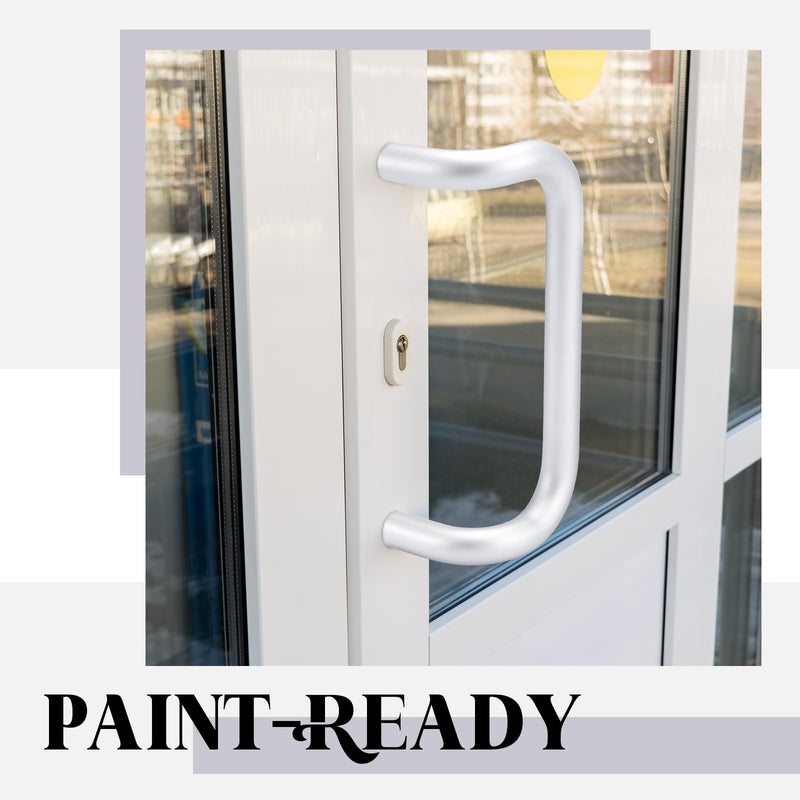 Offset Door Pull Commercial Door Handle 10" Center to Center Aluminum 90 Degree 1" Diameter Through Bolt Mounting for 1-3/4" Gate, Clear Anodized Finish