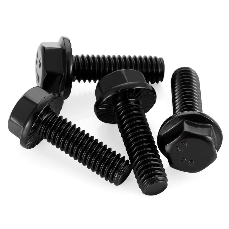 5/16-18 x 1" Flanged Hex Head Bolts Flange Hexagon Screws, Stainless Steel A2 Black Finish, DIN 6921, 15 PCS 5/16-18 x 1"