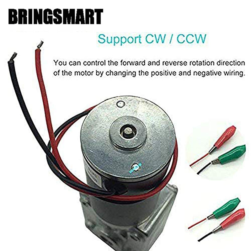 BRINGSMART 12V 16rpm DC Worm Gear Motor 70kg.cm High Torque Turbine Electric Gearbox Motor Self-Locking Reversed Mini Engine Geared Motor for DIY Robot Door Lock Curtain Machine (12V 16rpm) 1