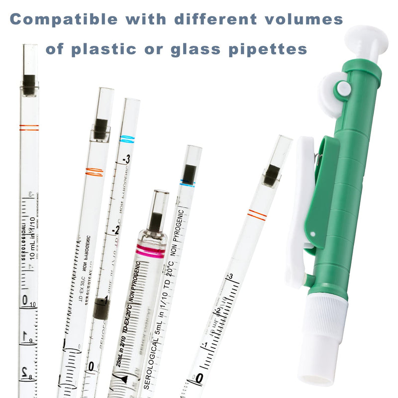 ONiLAB Pipette Pumps,Scientific Pipette Pump 10ml, Green, for Disposable Plastic and Glass Pipettes…