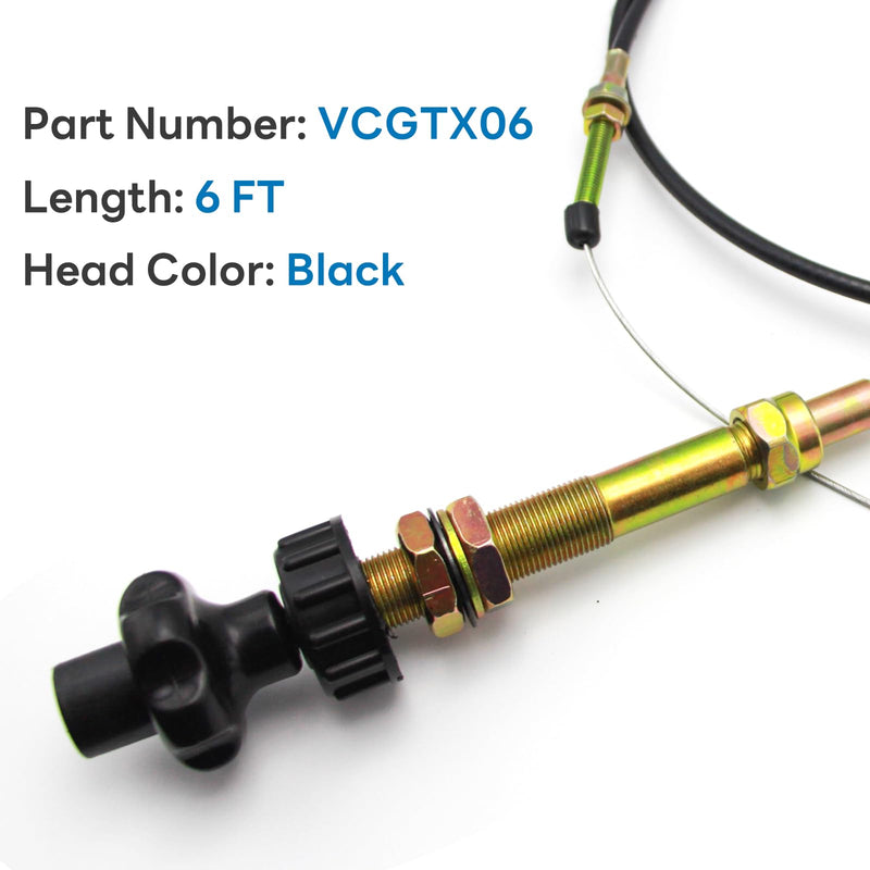 VCGTX06 6FT Vernier Adjustable Lock Cable, Heavy Duty Vernier Locking Throttle Cable 6 FT Black Locking Adjustable Heavy Duty Vernier Control Cable - NewNest Australia