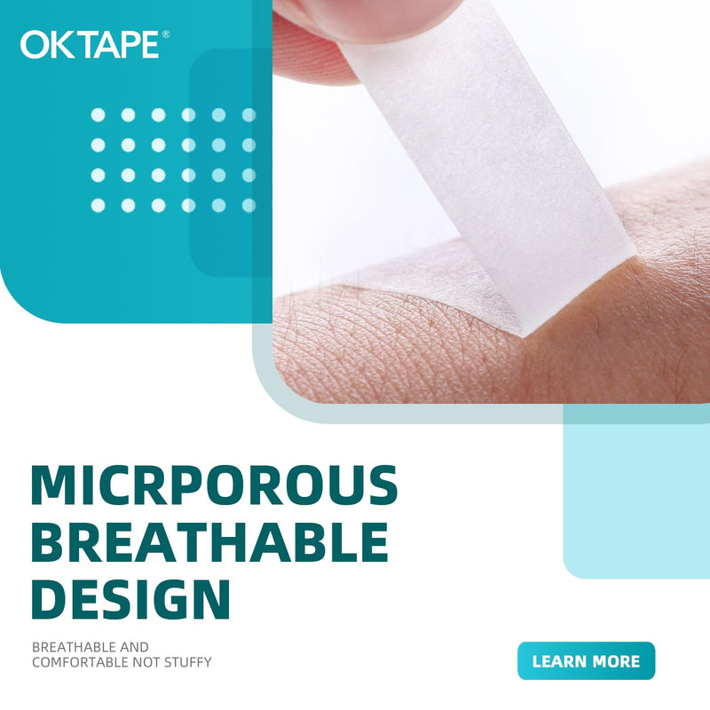 OK TAPE OKPore Medical Surgical Tape Nonwoven (Pack of 4) - First Aid Surgical Tape Soft and Breathable for Wound Dressing Care - 3in x 10yds 3“ x 10yds