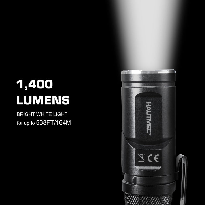 HAUTMEC 1400 Lumen Rechargeable Flashlights LED EDC Flashlight with 90 Degree Flashlight Swivel Head 5 Modes Pocket Flashlights Magnetic Base for Camping, Working, Outdoor, Hiking, Emergency Pro Swivel Flashlights