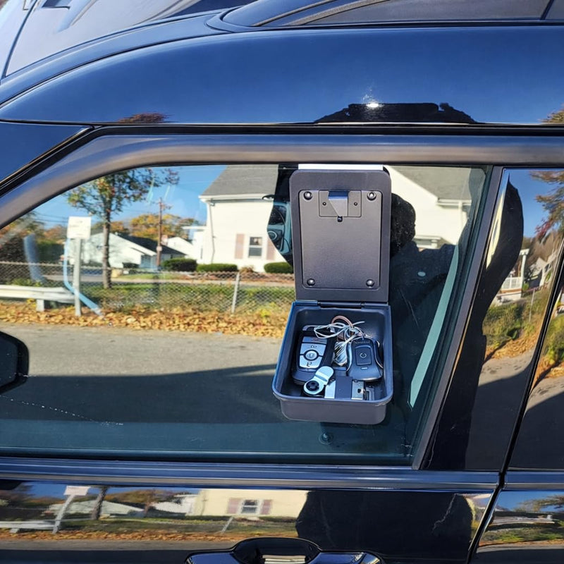 Key Holder Lock Box Large Capacity, 3 Digit Combination for House, Car, Real Estate, Auto Mechanic, Heavy Duty, Weatherproof, Car Window Mount, Outdoor Key Safe for Turo, Ride Share