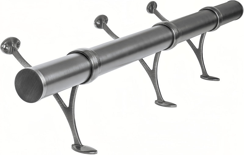 Stainless Steel Bar & Floor Mount Combination Foot Rail Bracket ,Fits 50.8mm/2inch OD Bar Foot Rail Tubing Furniture Hardware with Screws (Matte Black, 2Pack) Matte Black 2 Pack