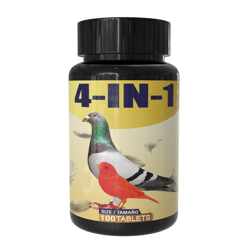 4-in-1 Health Supplement Tablets for Pigeons and All Birds, 100 Tablets