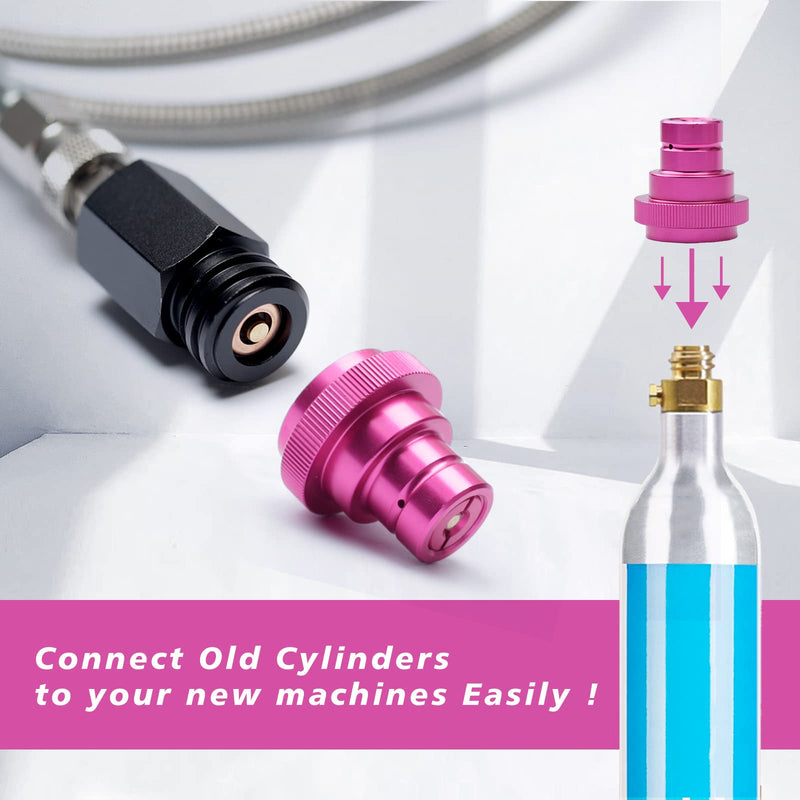 CO2 Quick Adapter Upgraded for Soda Water Bubbler Compatible with DUO/Terra/Art, Soda Maker Valve Refill Accessories for Quick Connecting Universal CO2 Cylinder with TR21-4 Male Thread, purple