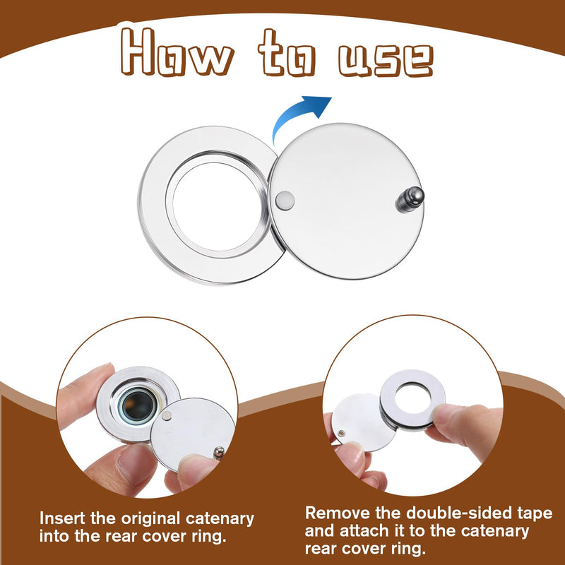 Peephole Cover, Peep Hole Covers for Door, Home Security Peephole Protector, Solid Privacy Door Viewer Cover with Double-Sided Self-Adhesive Tape, Inner Diameter 1.65cm(1 Set, Silver)