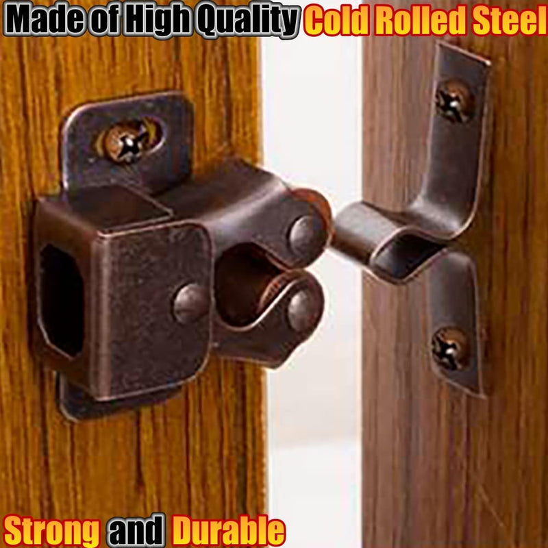 Alise Cabinet Door Latch,Cupboard Closet Doors Catch Closer Double Ball Roller Latches,Cold Rolled Steel Oil-Rubbed Bronze Copper CA1000-12P(Pack of 12) Oil Rubbed Bronze