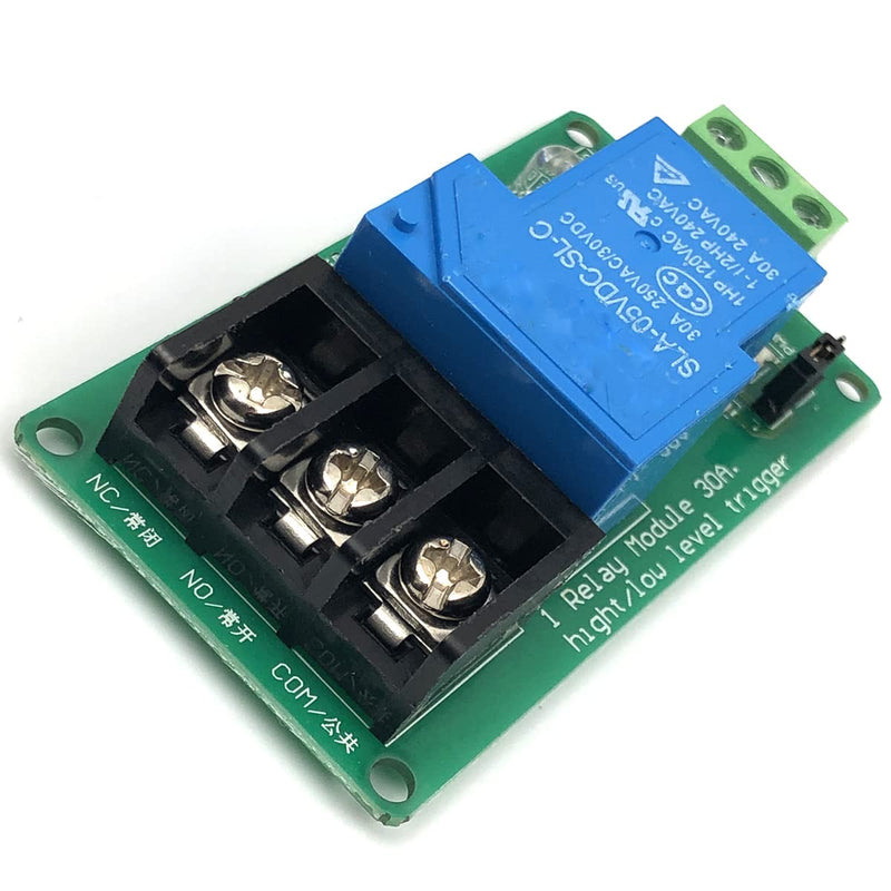 FainWan Relay Module One Way 30A Optocoupler Isolation Manual Panel Mount Relay Module High/Low Level Trigger YYG-2(5VDC)