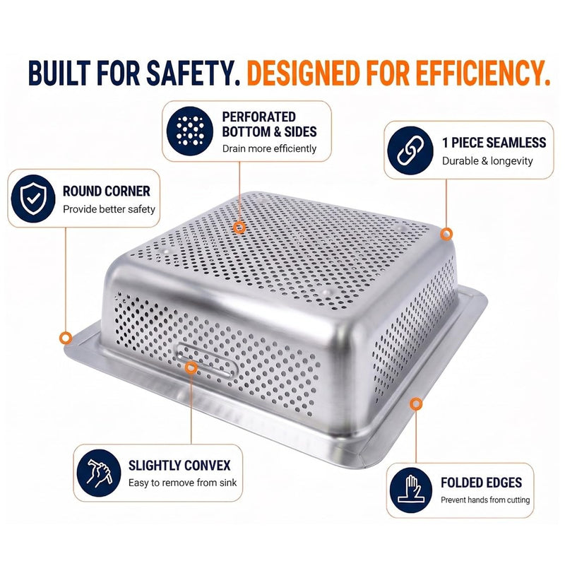 GSW FS-BS Stainless Steel Floor Sink Drain Strainer 10” x 10” x 2-1/2” 3"H SS