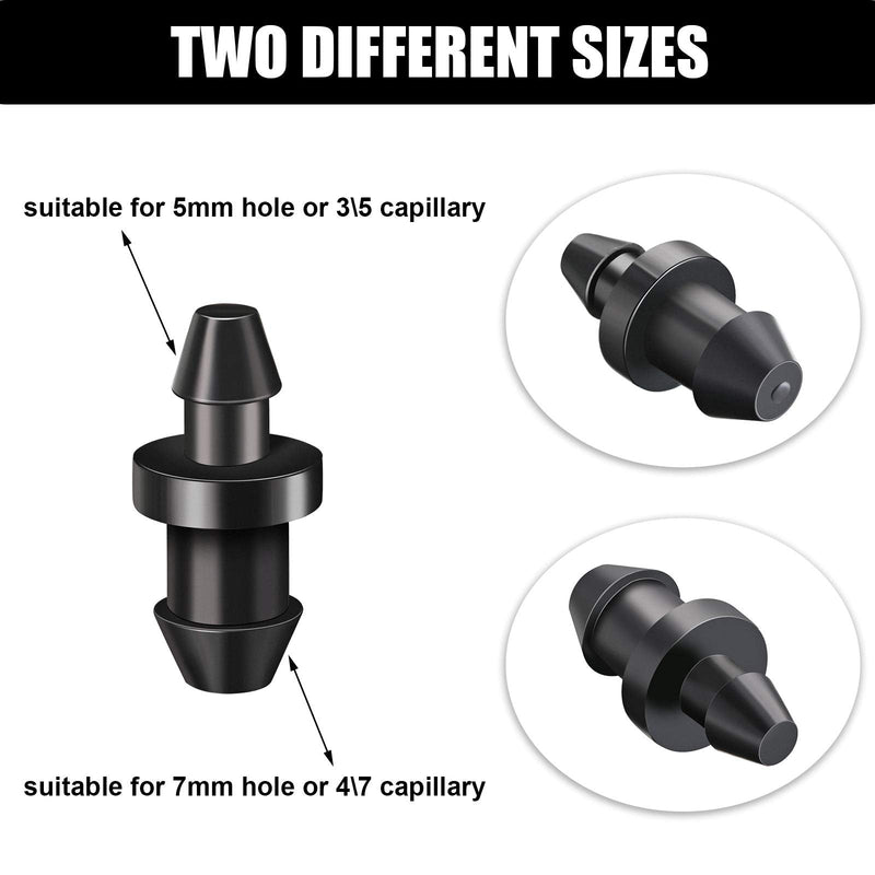 Honoson Drip Irrigation Plugs Drip Irrigation 1/4 Inch Tube Closure Goof Hole Plugs Irrigation Stopper for Home Garden Lawn Supplies, Black (150 Pieces) 150