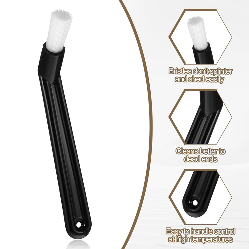 5 PCS Espresso Machine Brush, 6" Length Nylon Head Espresso Brush Coffee Cleaning Brushes Black Coffee Grinder Brushes for Cleaning Espresso-Machines, Grinders