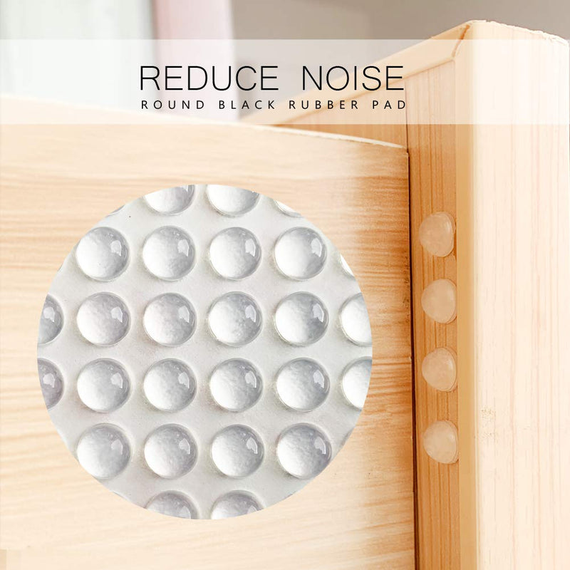 Clear Adhesive Bumper Pads- Sound Dampening Transparent Rubber Feet for Cabinet Doors, Drawers, Glass Tops, Picture Frames, Cutting Boards 100pcs (Hemispherical) Clear
