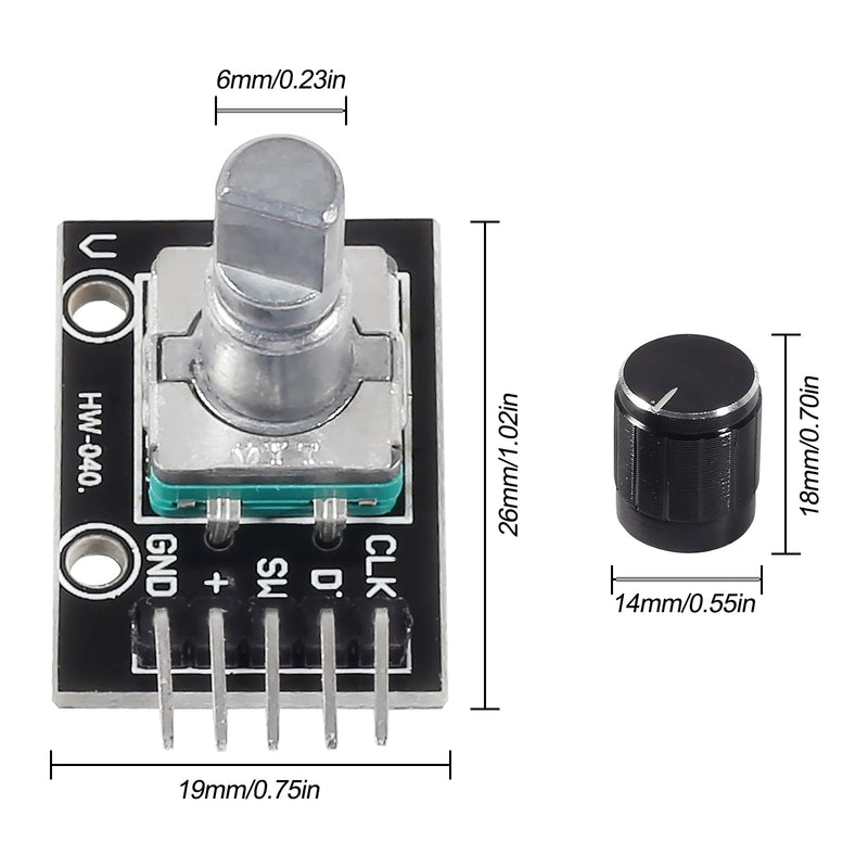 4pcs KY-040 Rotary Encoder Module 360 Degree Switch Encoders with Knobs Cap Brick Sensor Modules