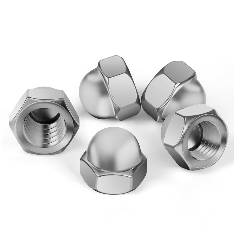 #10-32 Acorn Hex Cap Dome Head Nuts, 304 Stainless Steel 18-8, Bright Finish, Pack of 50 #10-32