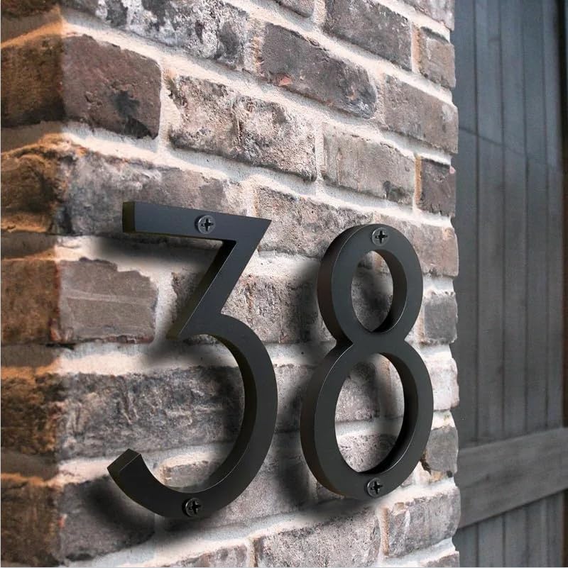 5 Inch House Number 1 Black Modern House Number,Acrylic Outside Address Numbers for Door Mailbox Street Easy Flush or Floating Mount for Exterior Address Display, Garage Gates,and Farmhouses(Number 1) 5 Inch No 1