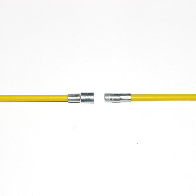 18FT Fiberglass Chimney Brush Rod Kit, 1/4" NPT Fittings Fireplace Brush Rod with Handle, 6pcs 3ft Fiberglass Rod Up to 18 feet (Yellow(with Handle)) Yellow Rod Kit with Handle