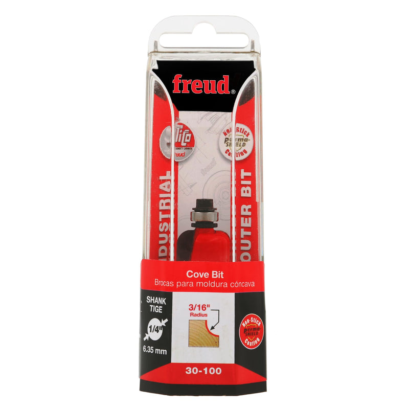 Freud 30-100: 3/16" Radius Cove Bit with 1/4" Shank