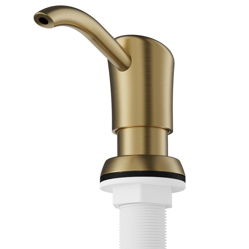 Karran SD45 Kitchen Soap Dispenser, Built-in Countertop Soap/Lotion Pump with 47" Extension Tube for Large Bottles, Dual Refill System, Commercial-Grade Durability (Spot Free Brushed Gold) Spot Free Brushed Gold