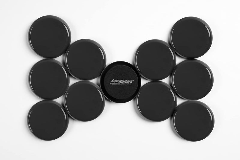 Super Sliders 2 1/2" Round Reusable Furniture Sliders for Carpet - Effortless Moving and Surface Protection, Black (8 Pack) 8 Pack - NewNest Australia