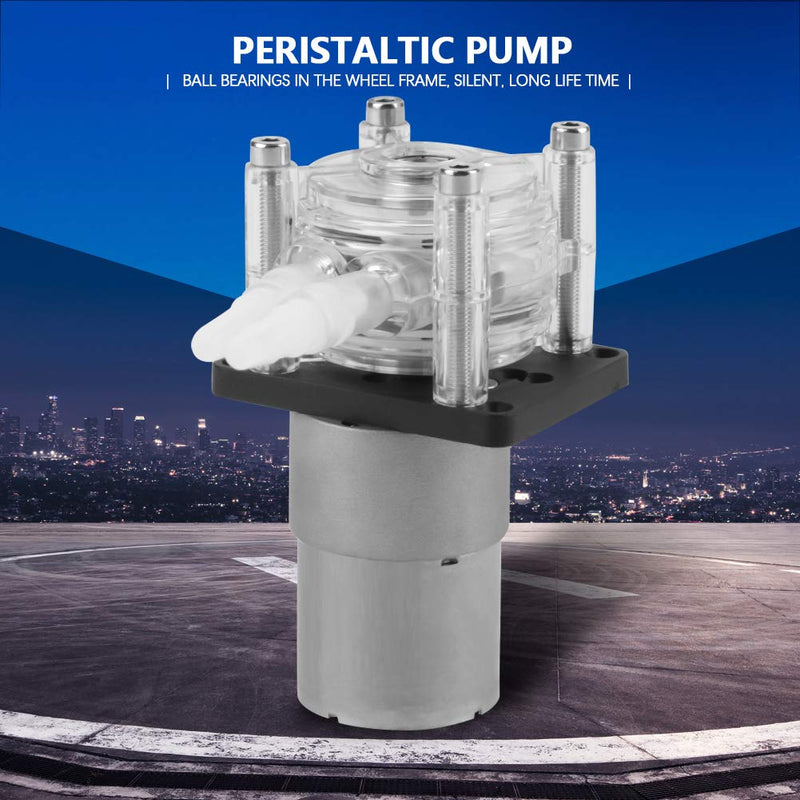 Walfront DC 12V High Peristaltic Pump, Modern Style, Plastic Material, Transparent Silicone Tube, 6.4mm ID x 9.6mm OD, 400ml/min Flow Rate, 12V DC Electric,