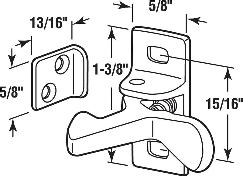 Prime-Line U 10882 Cabinet Door Elbow Catch, Cast Aluminum, Satin Nickel (Single Pack) 1 Pack Modern