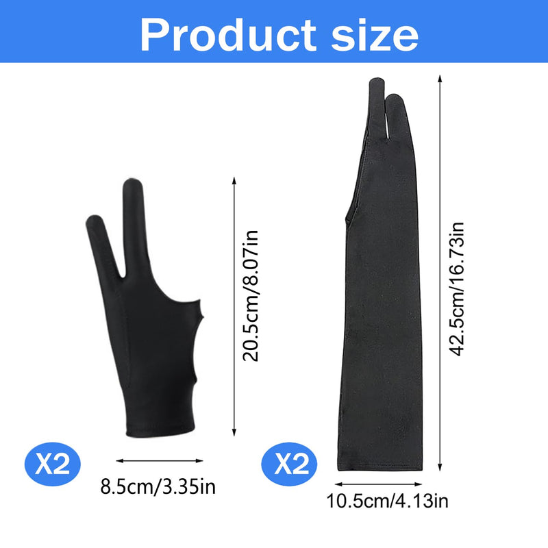Digital Drawing Glove, Artist Glove, Fits Left and Right Hand, 4 Pcs