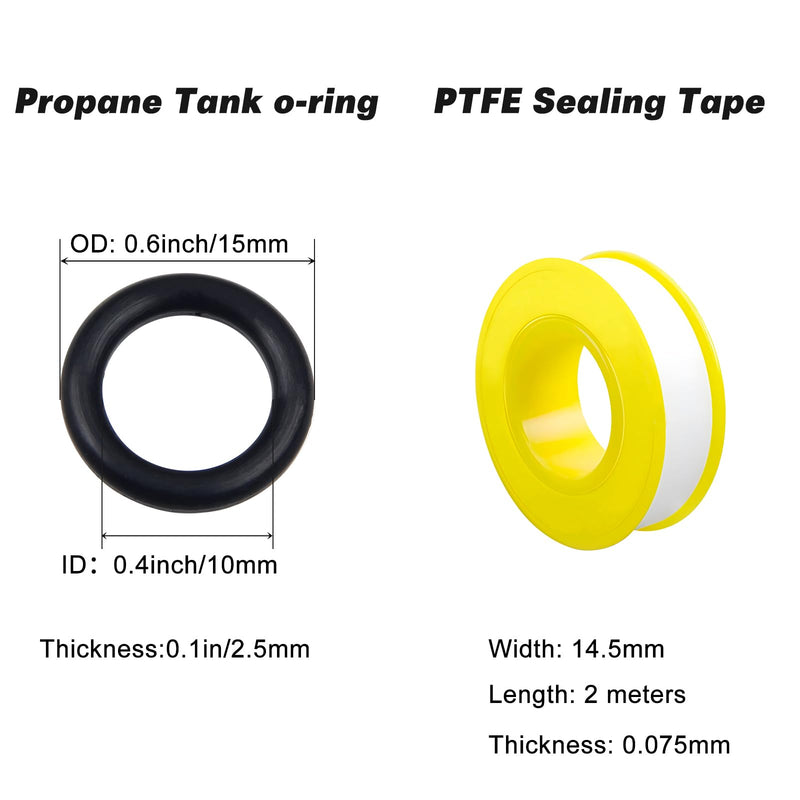 20 PCS Propane Tank O-Ring with 1PCS Thread Sealing Tape for Soft Nose Propane Tank Cylinder,Propane Tank Seal Gasket O-Ring for Propane Tank Cylinder POL Adapter Fitting, Connectors, Valves