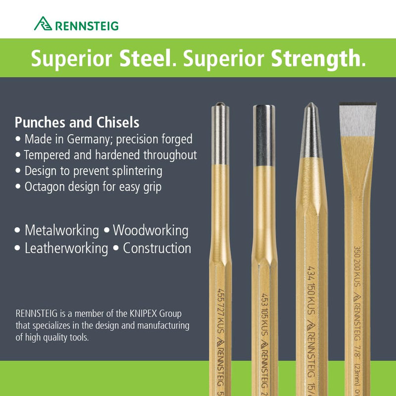 Rennsteig 9R 450 005 5 Pc Pin Punch Set