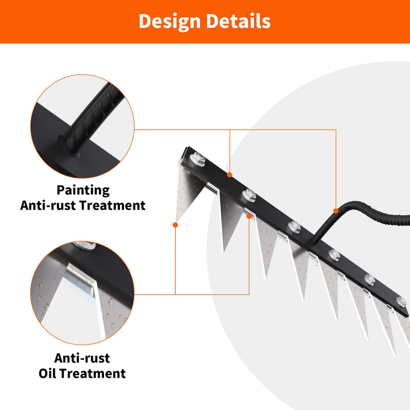 Iron Weeding Rake Without Handle (Assembled), 8 Teeth Iron Rakes for Gardening and Weedings, Heavy-Duty Carbon Steel Weed Rake or Weed Puller Tool for Yard, Lawn, Patio and Garden, Gloves Included No Long Handle - Black