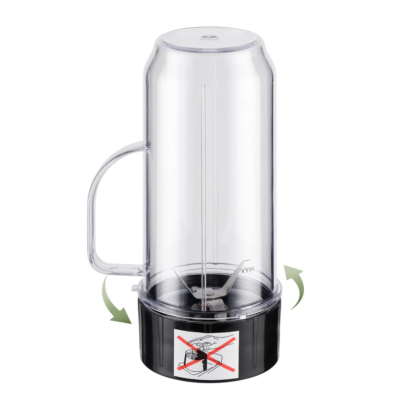 4-piece Tall 22oz Mug Cups with Flip-Top To-Go Lids Replacement Parts Compatible with 250W Magic Bullet Blender Cups MB1001