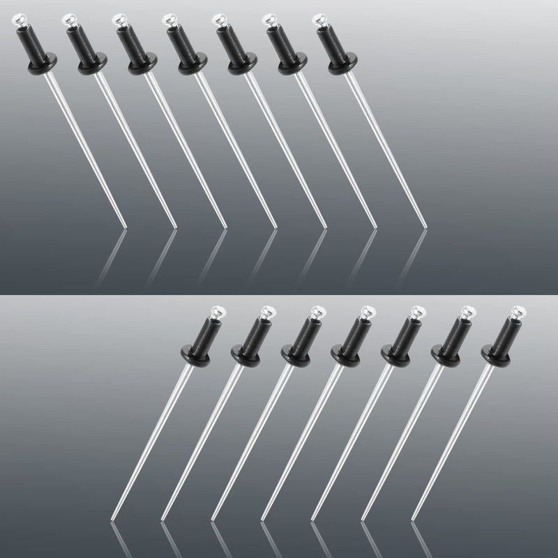 3/32" x 1/4" Black Pop Rivets Assortment - 100Pcs, Aluminum Rivets Metal Blind Rivets Kayak Rivets Tool Marine rivet fasteners for Boat