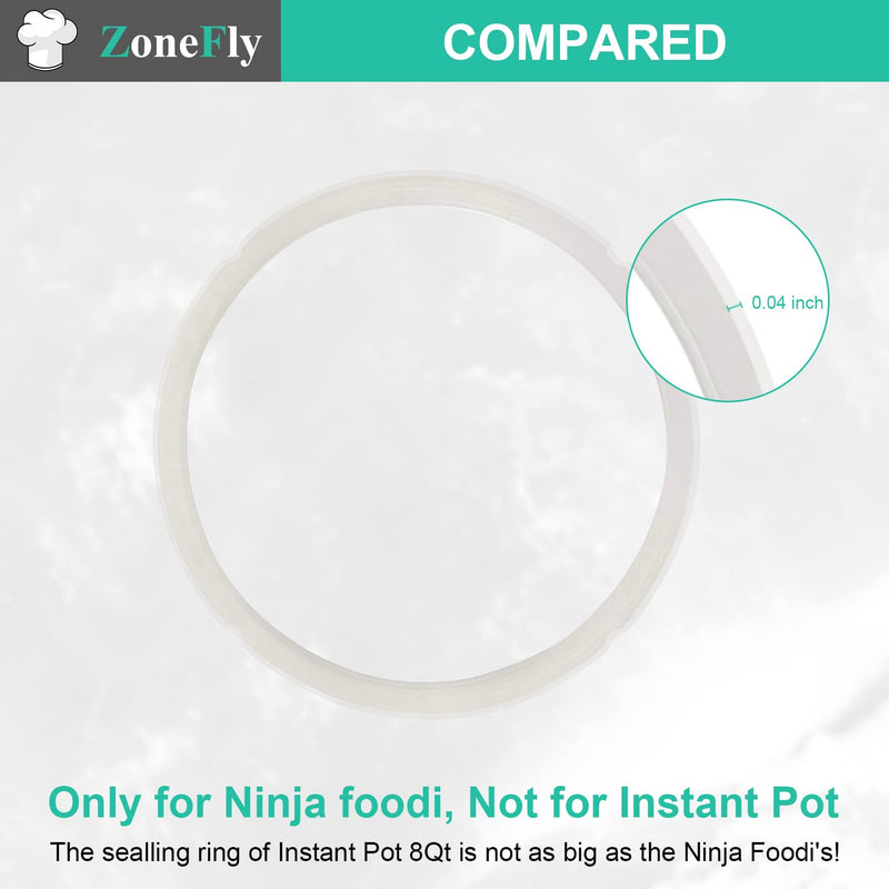 Original Ninja Foodi Sealing Ring Silicone Gasket for Ninja Foodi Pressure Cooker 6.5 Qt and 8 Quart FD401/FD302/OS401/OS301/OP401/OP302 Replacement Gasket Ring Air Fryer Seal Ring Parts - 3 Packs for Ninja Foodi 6.5&8 Qt 3Pcs