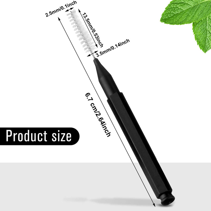 Patelai 100 Pieces Braces Brush for Cleaner Interdental Brush Toothpick Dental Tooth Flossing Head Oral Dental Hygiene Flosser Toothpick Cleaners Tooth Cleaning Tool (Black) Black