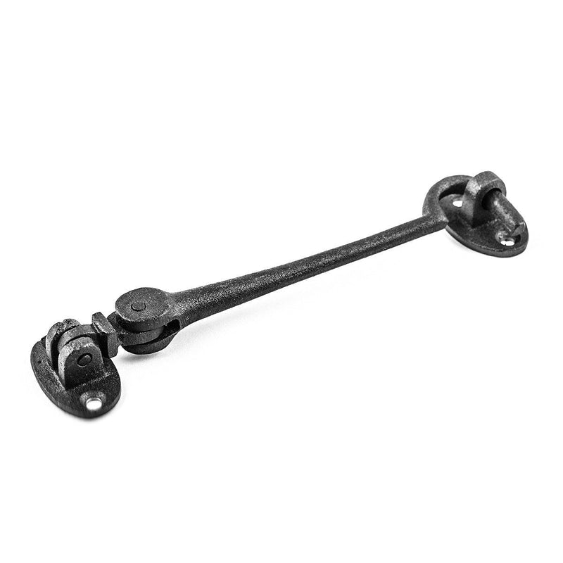 Renovators Supply Manufacturing Door Latch Lock 6 in. Cast Iron Swivel Style Hook and Eye Latch for Door in Oil Rubbed Bronze Finish with Mounting Hardware Pack of 2 6-inch Swivel Hook