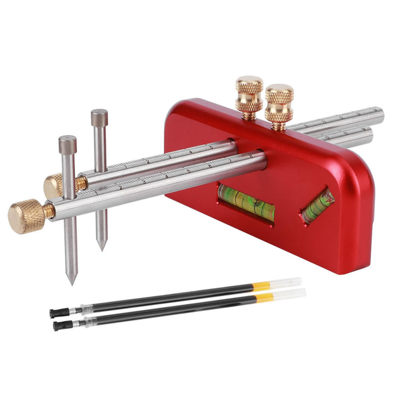 Wood Scribing Mortise Gauge, Double Head Aluminium Alloy Carpenter Tool, Adjustable Marking Gauge Woodworking Scribe for Carpenter