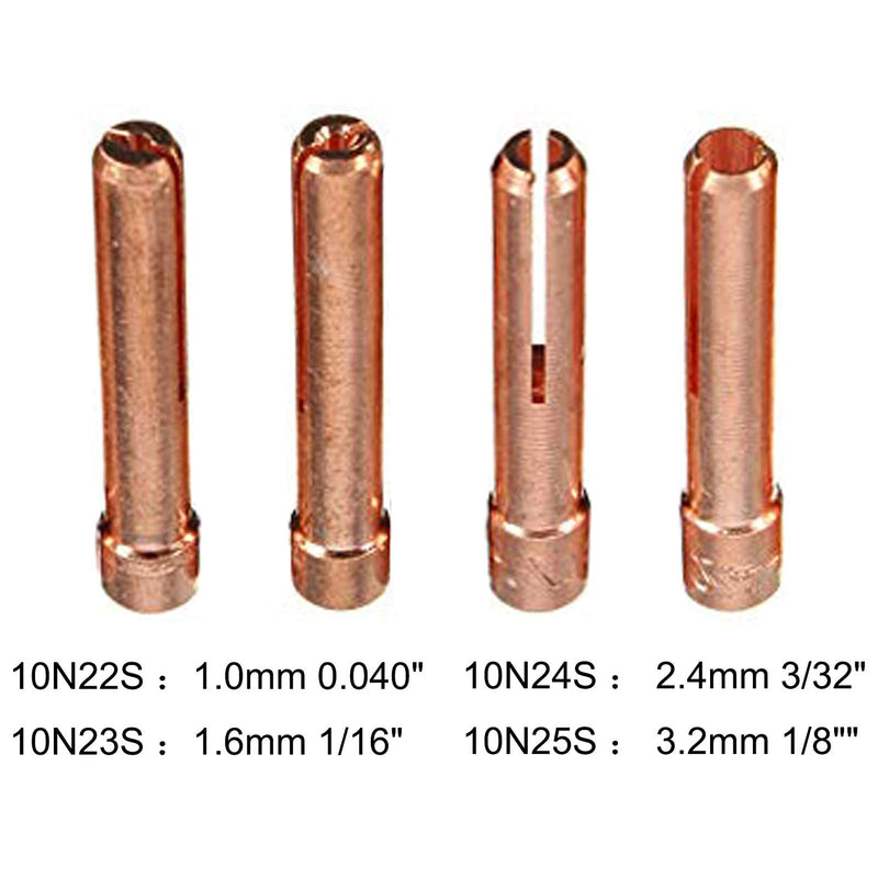 SSimder 55Pcs TIG Welding Torch Accessories Alumina Nozzle Collets Body Stubby Gas Lens #10 Glass Cup For WP-17/18/26
