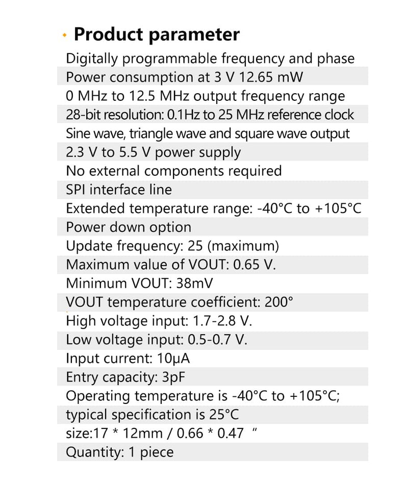 HiLetgo AD9833 Programmable Microprocessors Serial Interface Module GY-9833 Sine Square Wave DDS Signal Generator Module
