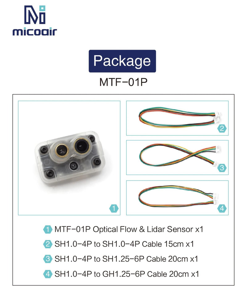 MicoAir Optical Flow & Range Sensor MTF-01P Compatible with Ardupilot/PX4/INAV(AUTO FIRMWARE DETECTION)