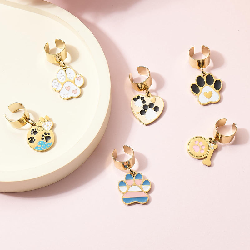 6 Pcs Alloy Stethoscope Charms Personalized Stethoscope Jewelry Unique Gifts for Nursing Students Doctor Surgeons Veterinarians and Medical Assistant(Paw) Dog Paw