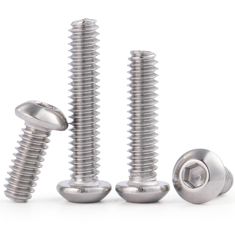 50Pcs 1/4-20 x 1-1/4" Button Head Socket Cap Bolts Screws, 304 Stainless Steel 18-8, Allen Hex Drive, Bright Finish, Fully Threaded, Hex Spanner Included (VG30307) 1/4*1-1/4(50pcs) Silver