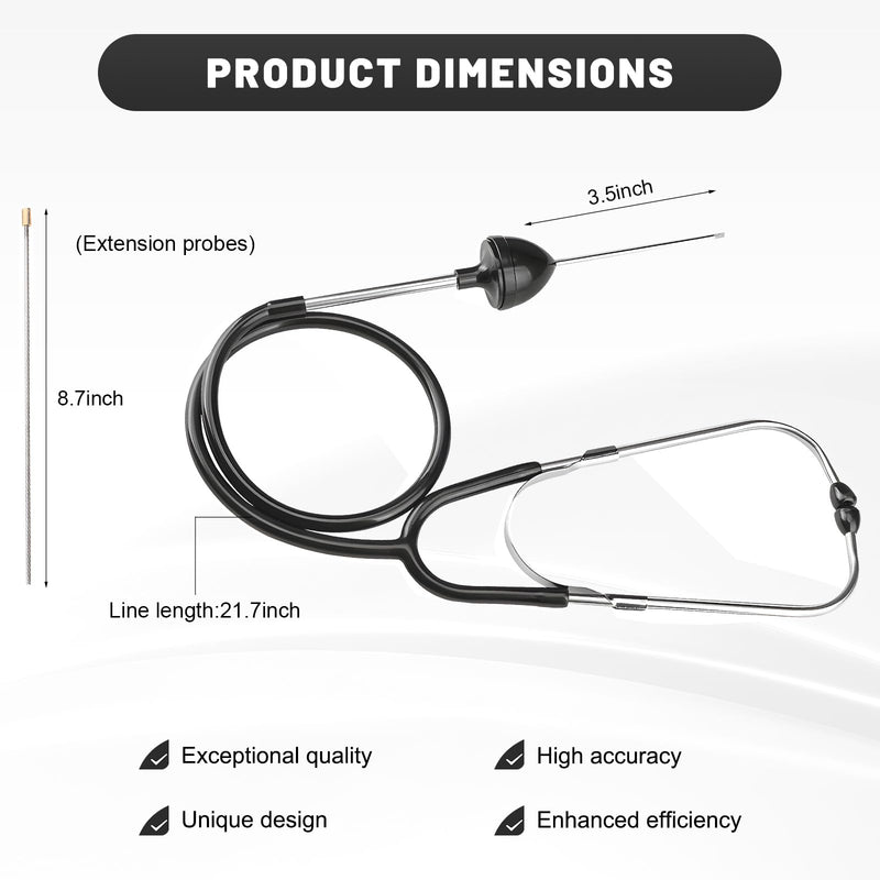 Car Mechanic Stethoscope, Auto Cylinder Noise Diagnostic Tool with Extended Probe, Professional Engine Sensitive Hearing Tool for Truck SUV Motorcycle, Car Accessories