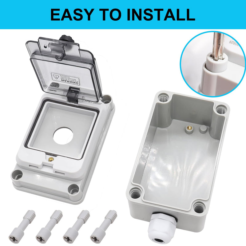TWTADE e-Stop Push Button Switch with Box Outdoor IP67 Waterproof Emergency Stop Push Button Station Box 22mm 1NO 1NC Emergency Stop Switch with Protective Cover 1NO 1NC with IP67 Box