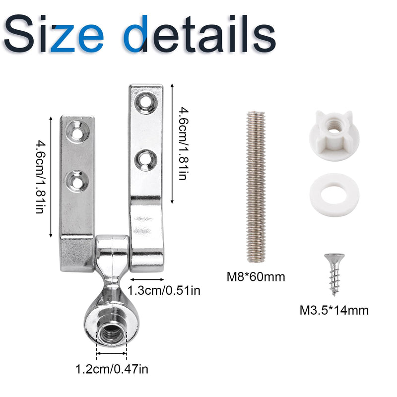 INCREWAY Toilet Seat Hinges, Universal Toilet Seat Sturdy Hinge Replacement Parts Hinge Mountings with Bolts and Nuts Sturdy Toilet Seat Fittings