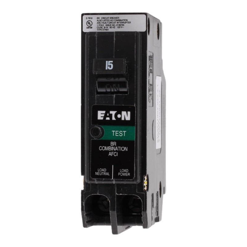 BRP115AF 15 Amp Single Pole AFCI Arc Fault Circuit Breaker, Plug-On Neutral, 120V, 10kAIC, UL Listed (1)