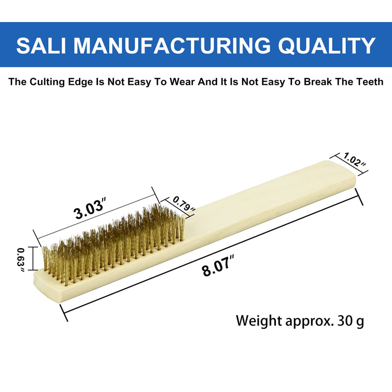 SALI 12pcs Wire Brushes for Cleaning Rust Removal Stainless Steel Bristles with Curved Beechwood Handle Grip for Dirt & Paint Scrubbing Removing Unfinished Metal Parts, Paint Stains Household Clean