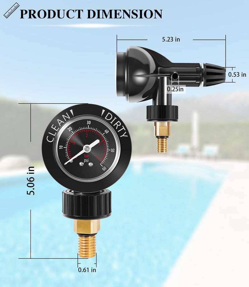 Upgraded Brass Insert R0357200 Air Gauge Release Valve Assembly Replacement for Zodiac Jandy CL CV DEL DEV JS Series Sand Filters Replace Part R0357200, 4580-003, 17-295-1062, 25357-357-000, R-03572