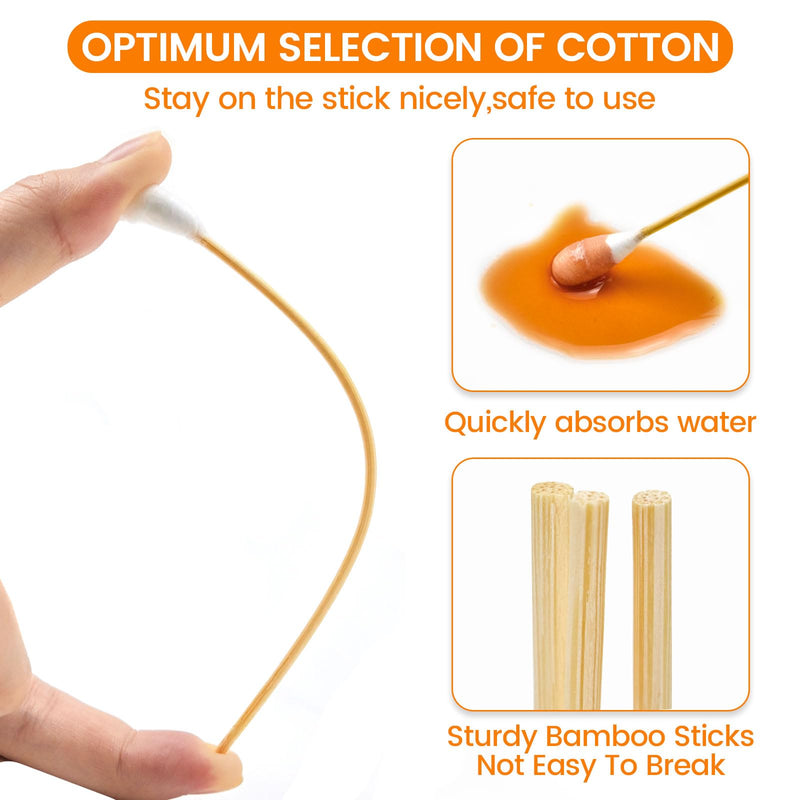 200 PCS Large Cotton Swabs in Storage Box - Dog Ear Cleaning Swabs, 6 inch Dog Ear Swab with Bamboo Handle - Big Cotton Swabs Soft and Thick, Extra Large Cotton Swabs Specially Designed for Pet Care 200PCS - PawsPlanet Australia