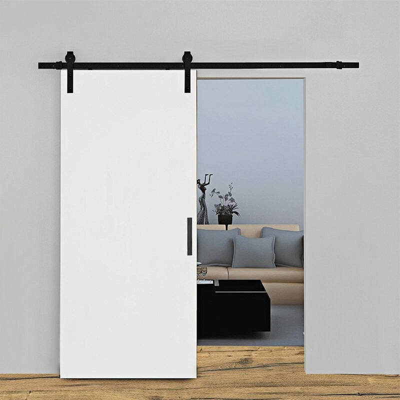 Homode Barn Door Handle, 12" Rustic Pull Handle Heavy Duty, Matte Black Square Door Pull with Flush Long Base, for Sliding Barn Door, Gate, Shed, Garage Rectangular Pull Handle
